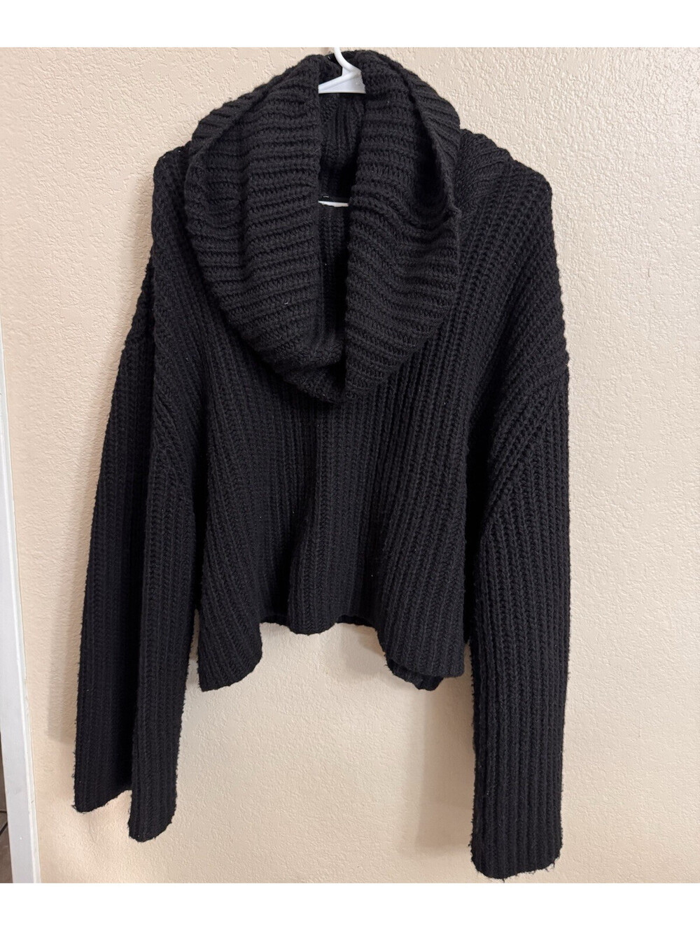 Express Black Solid Knit Cowl Neck Pullover Sweater Women's XL Juniors